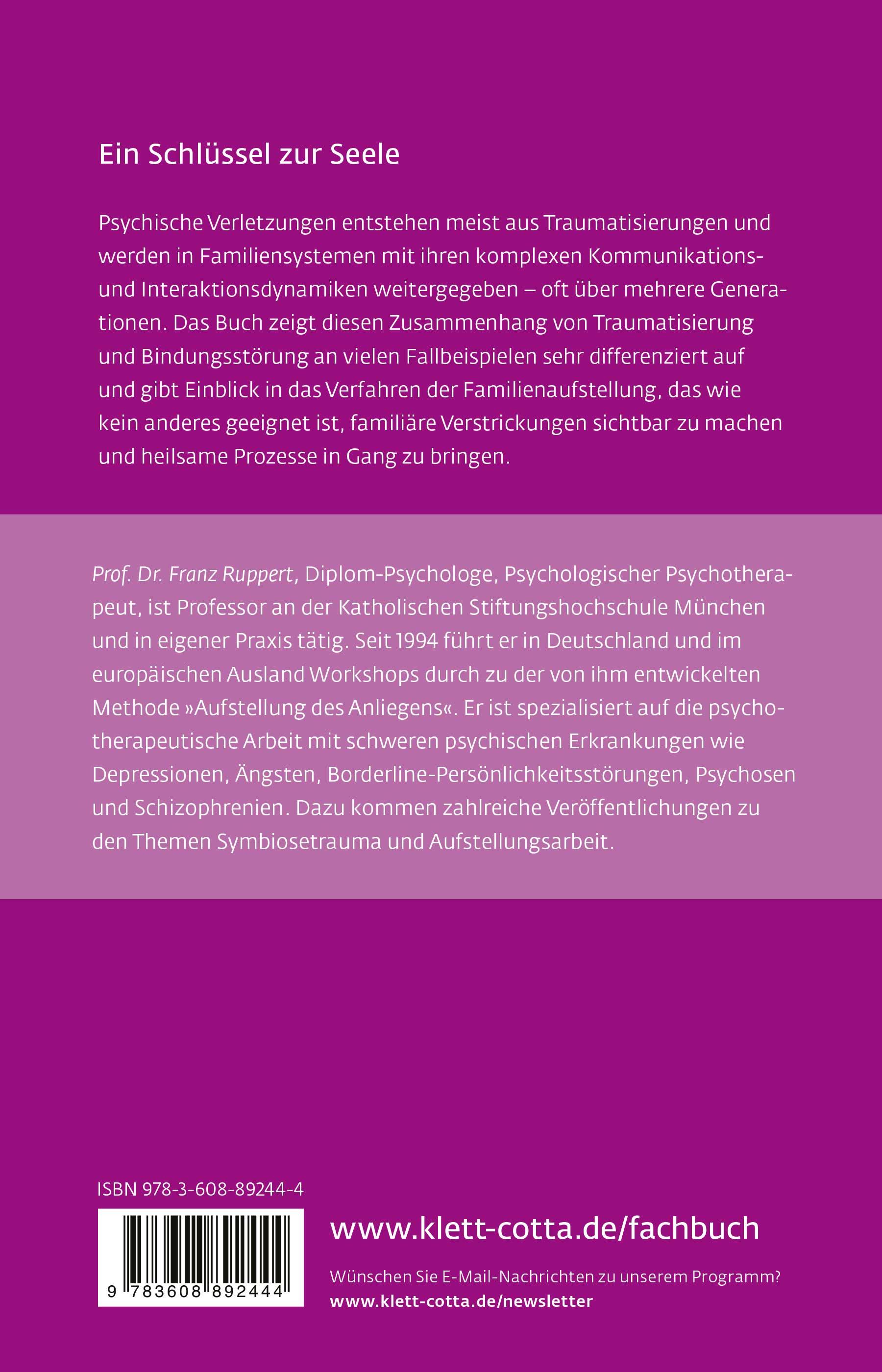 Rückseitencover Trauma, Bindung und Familienstellen (Leben lernen, Bd. 177)