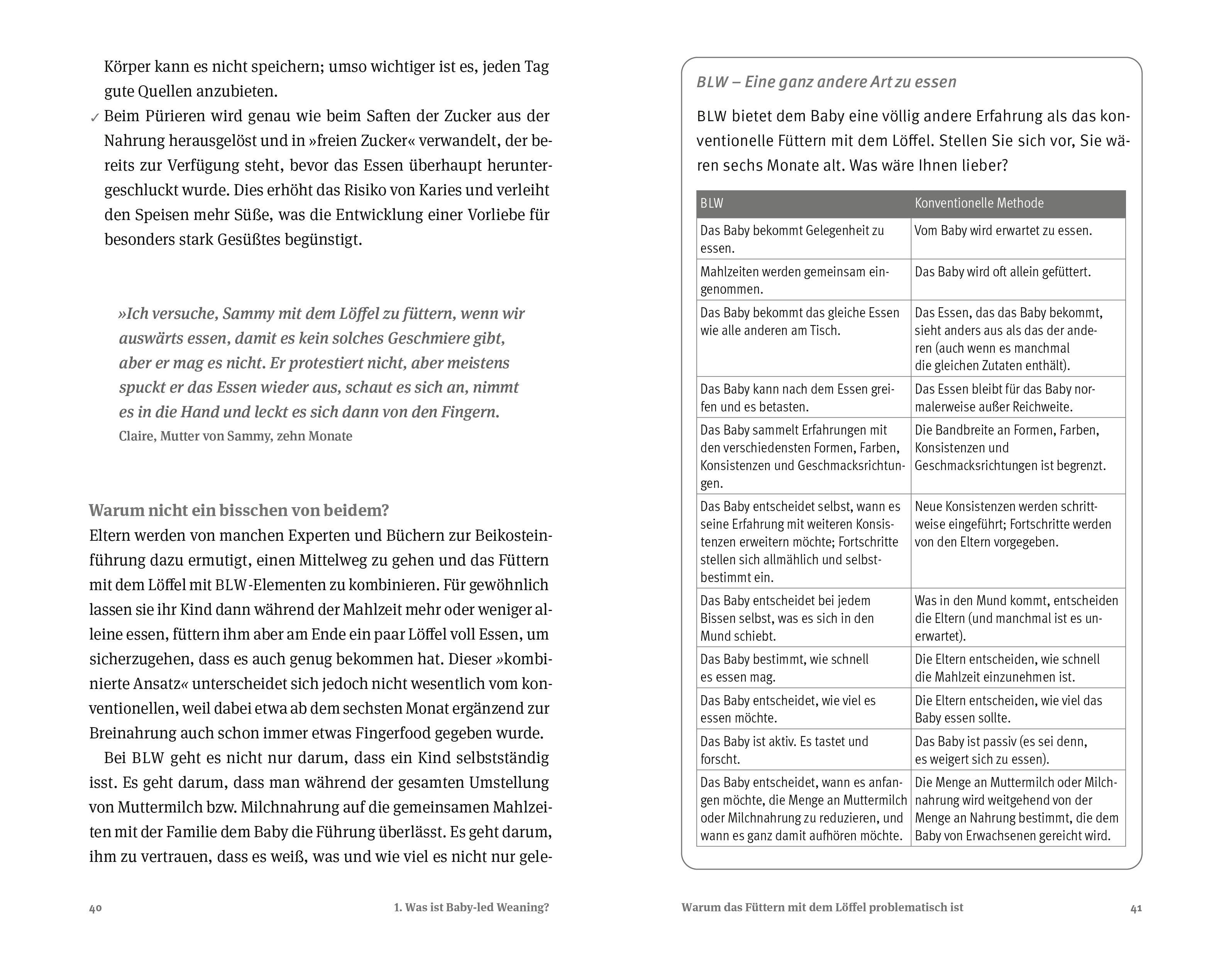 Beispielinhalt (Bild) Baby-led Weaning - Das Grundlagenbuch