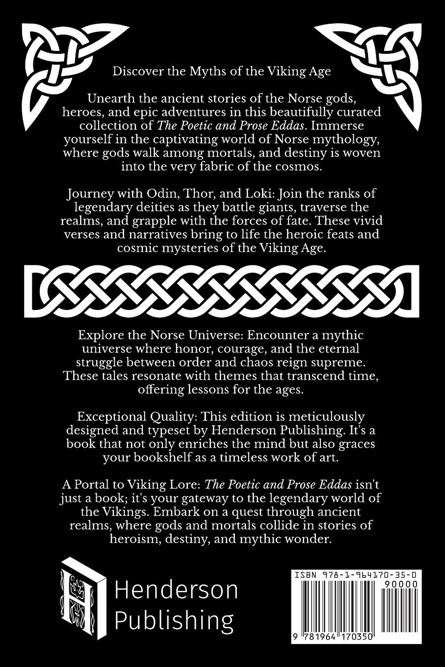 Rückseitencover The Poetic and Prose Eddas