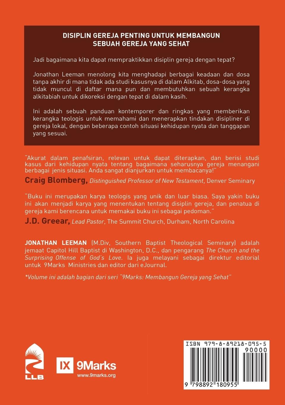 Rückseitencover Church Discipline / Disiplin Gereja