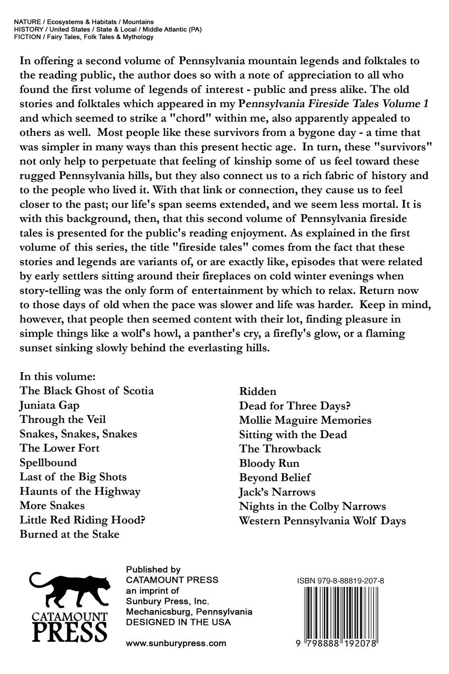 Rückseitencover Pennsylvania Fireside Tales Volume 2