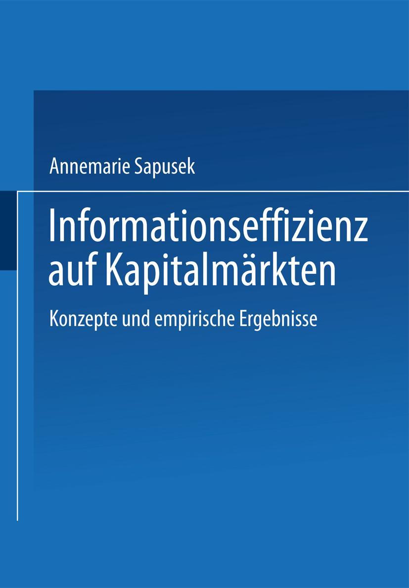 Vorderes Coverbild Informationseffizienz auf Kapitalmärkten