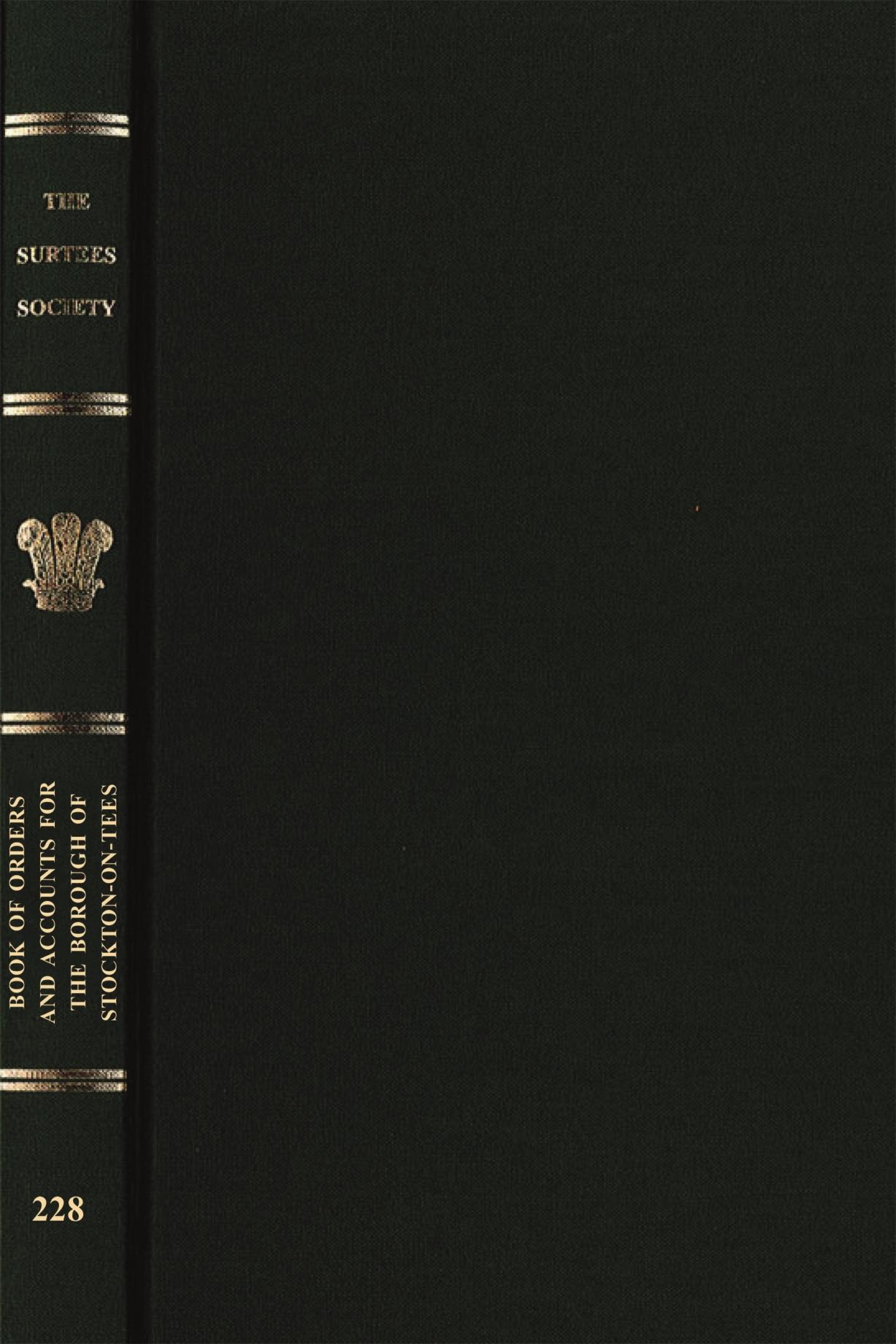 Vorderes Coverbild Book of Orders and Accounts for the Borough of Stockton-on-Tees