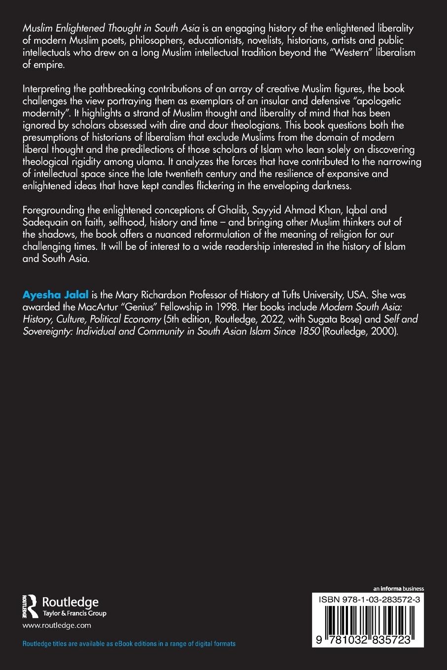 Rückseitencover Muslim Enlightened Thought in South Asia