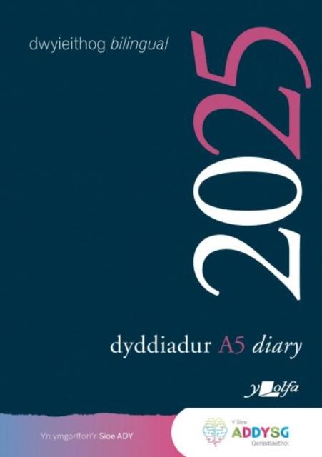 Vorderes Coverbild Dyddiadur Addysg A5 y Lolfa 2025 Diary