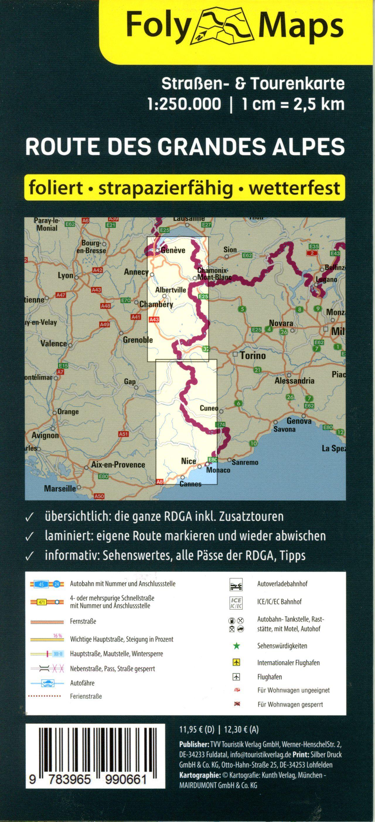 Beispielinhalt (Bild) FolyMaps Route des Grandes Alpes Spezialkarte
