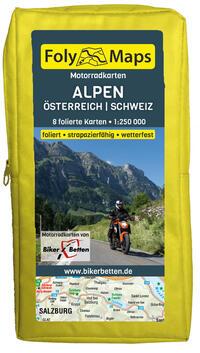 Vorderes Coverbild FolyMaps Motorradkarten Alpen Österreich Schweiz