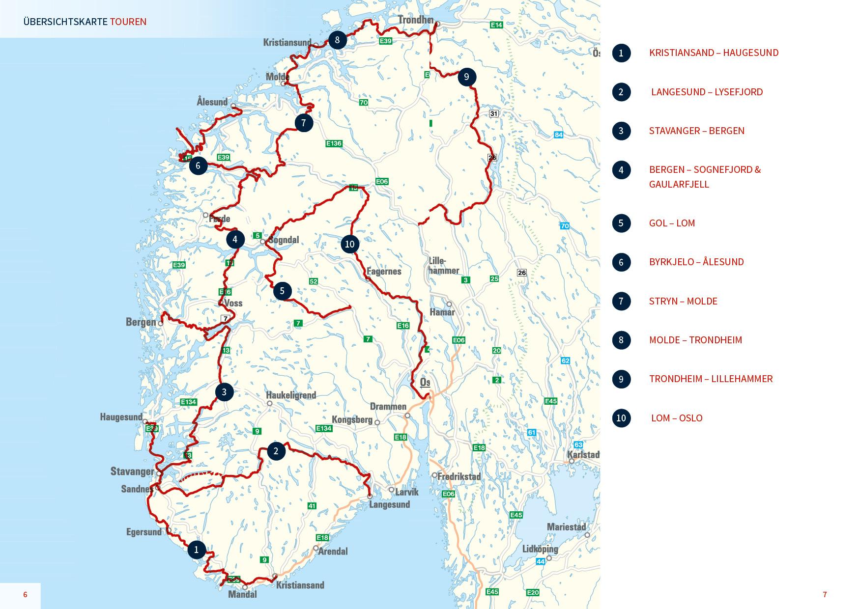 Beispielinhalt (Bild) Motorrad Reiseführer Fjord-Norwegen