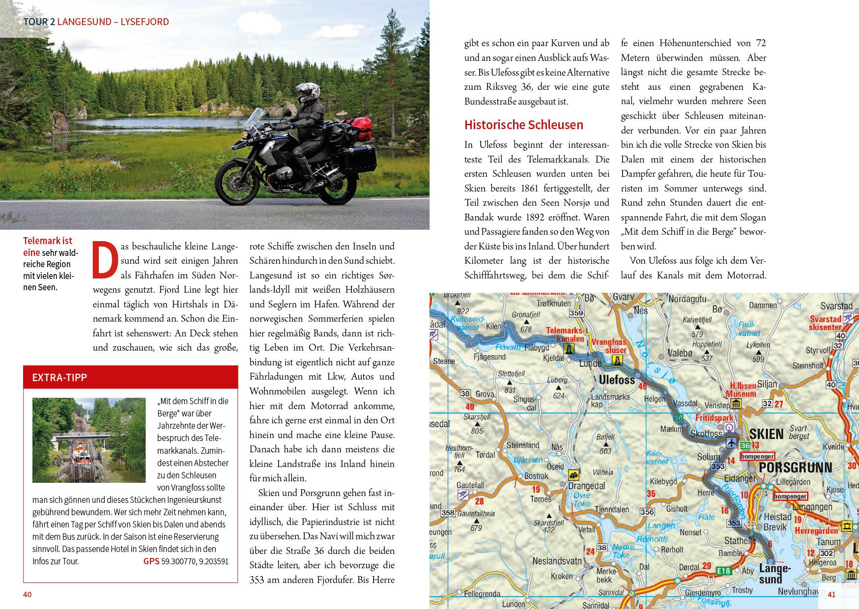 Beispielinhalt (Bild) Motorrad Reiseführer Fjord-Norwegen