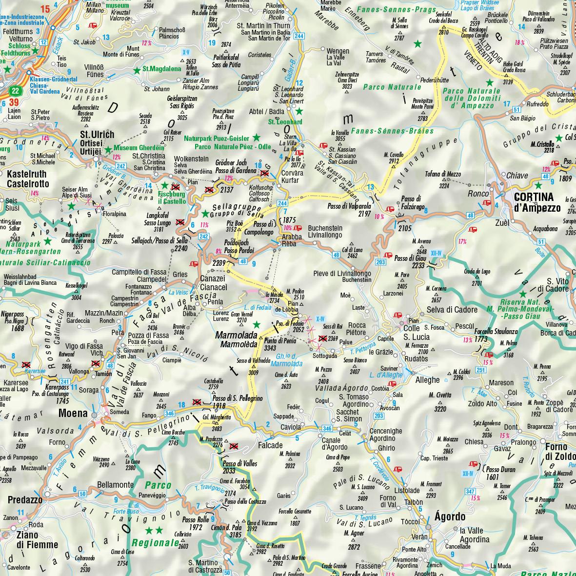 Beispielinhalt (Bild) FolyMaps Motorradkarten Italien Nord