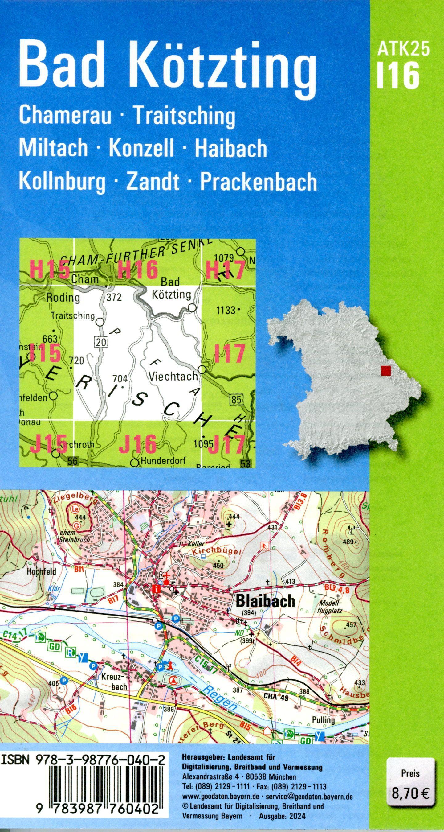 Beispielinhalt (Bild) ATK25-I16 Bad Kötzting (Amtliche Topographische Karte 1:25000)