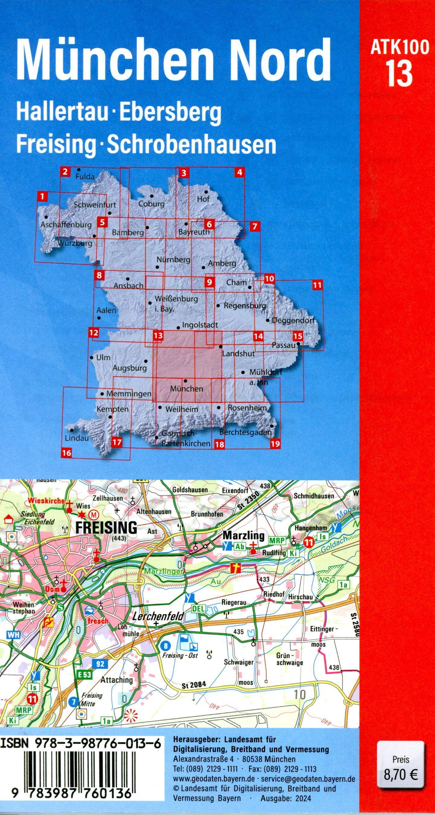 Beispielinhalt (Bild) ATK100-13 München Nord (Amtliche Topographische Karte 1:100000)