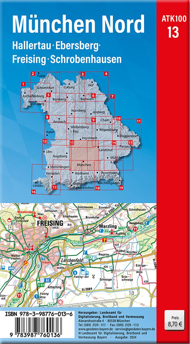 Rückseitencover ATK100-13 München Nord (Amtliche Topographische Karte 1:100000)