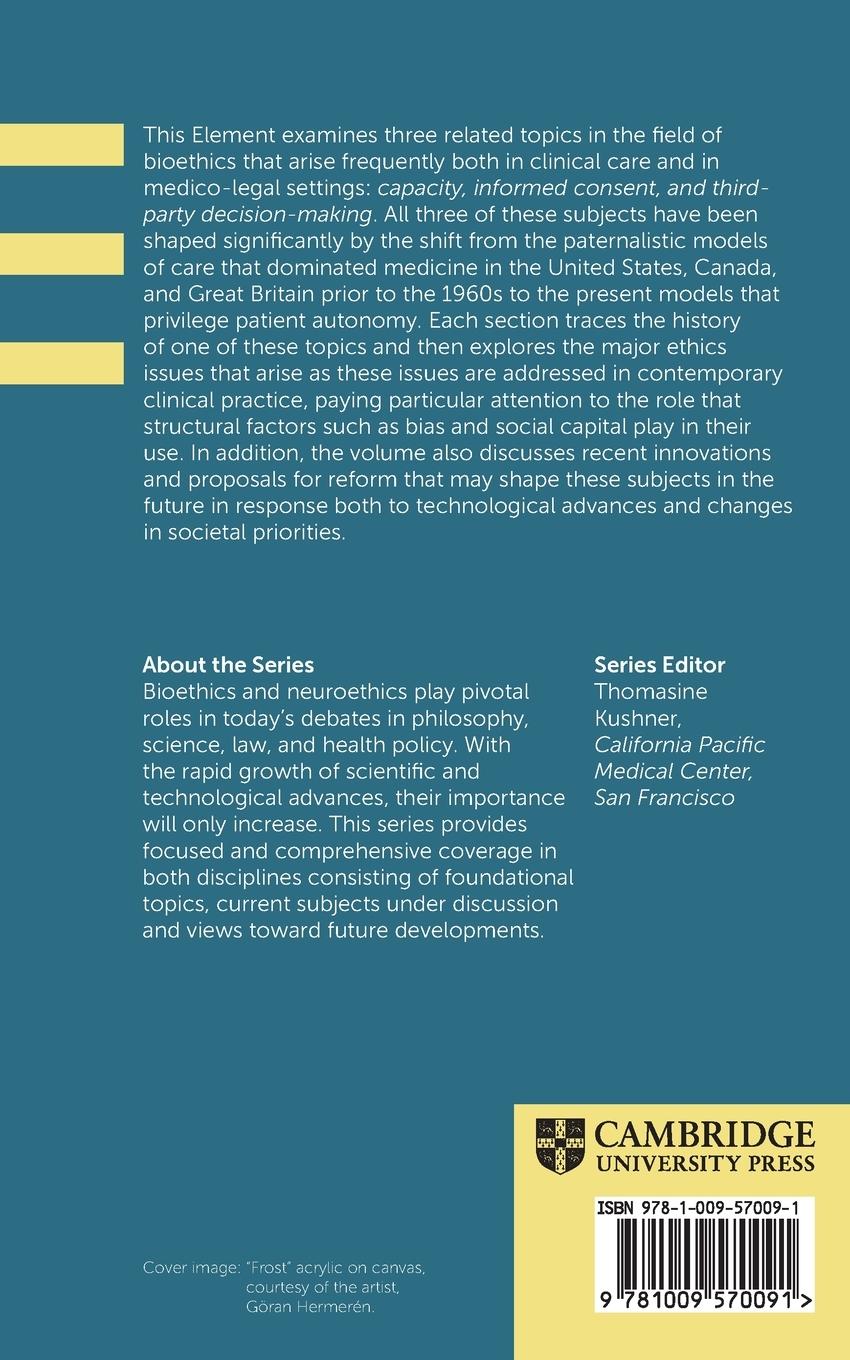 Rückseitencover Capacity, Informed Consent and Third-Party Decision-Making