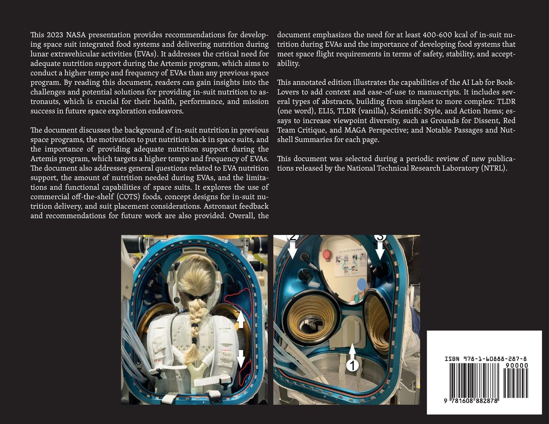 Rückseitencover Recommendations for Developing Space Suit Integrated Food Systems and Delivering Nutrition Before, During, and After Lunar EVA
