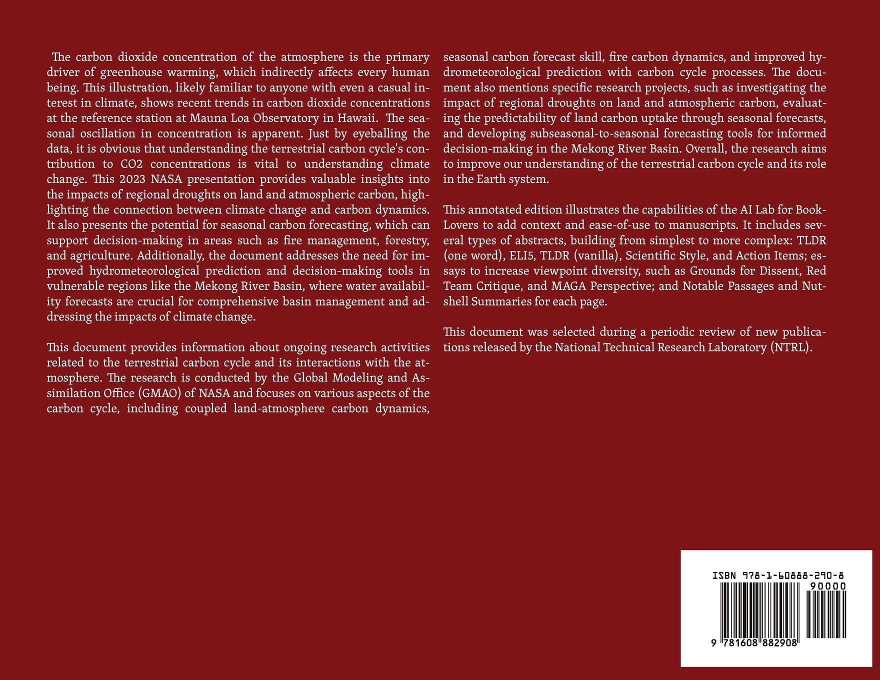 Rückseitencover Exploring Coupled Land-Atmosphere Carbon Dynamics and Seasonal Carbon Forecast Skill