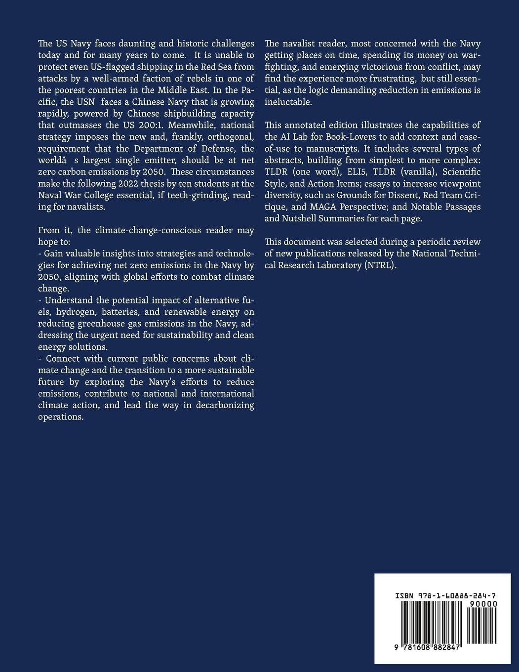 Rückseitencover Analysis of Pathways to Reach Net Zero Naval Operations by 2050