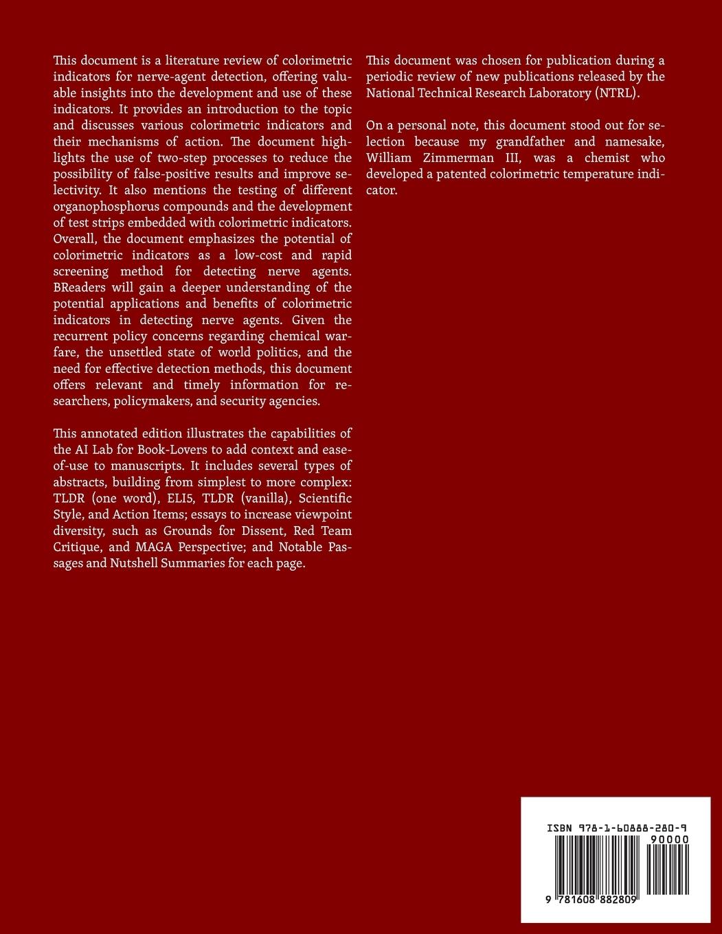 Rückseitencover Literature Review of Colorimetric Indicators for Nerve-Agent Detection