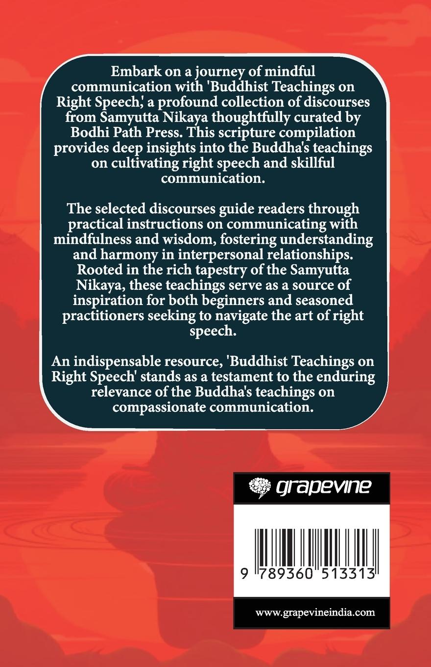 Rückseitencover Buddhist Teachings on Right Speech