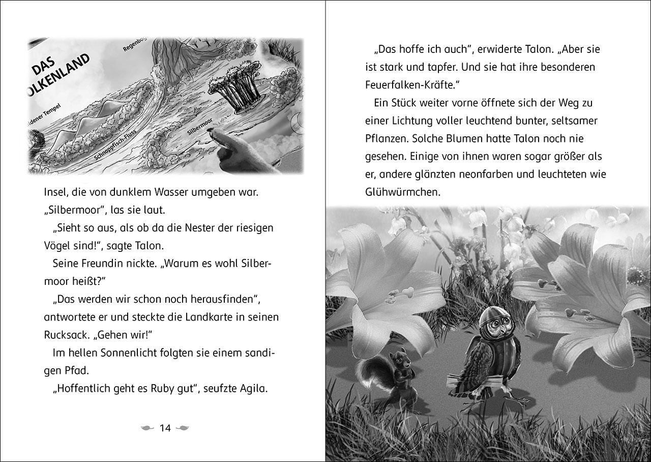 Beispielinhalt (Bild) Der letzte Feuerfalke und das Silbermoor (Band 8)