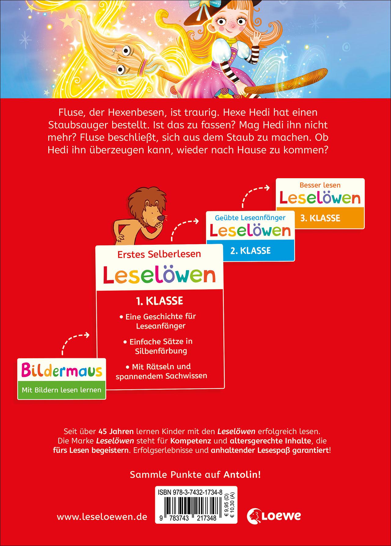 Rückseitencover Leselöwen 1. Klasse - Der beleidigte Hexenbesen