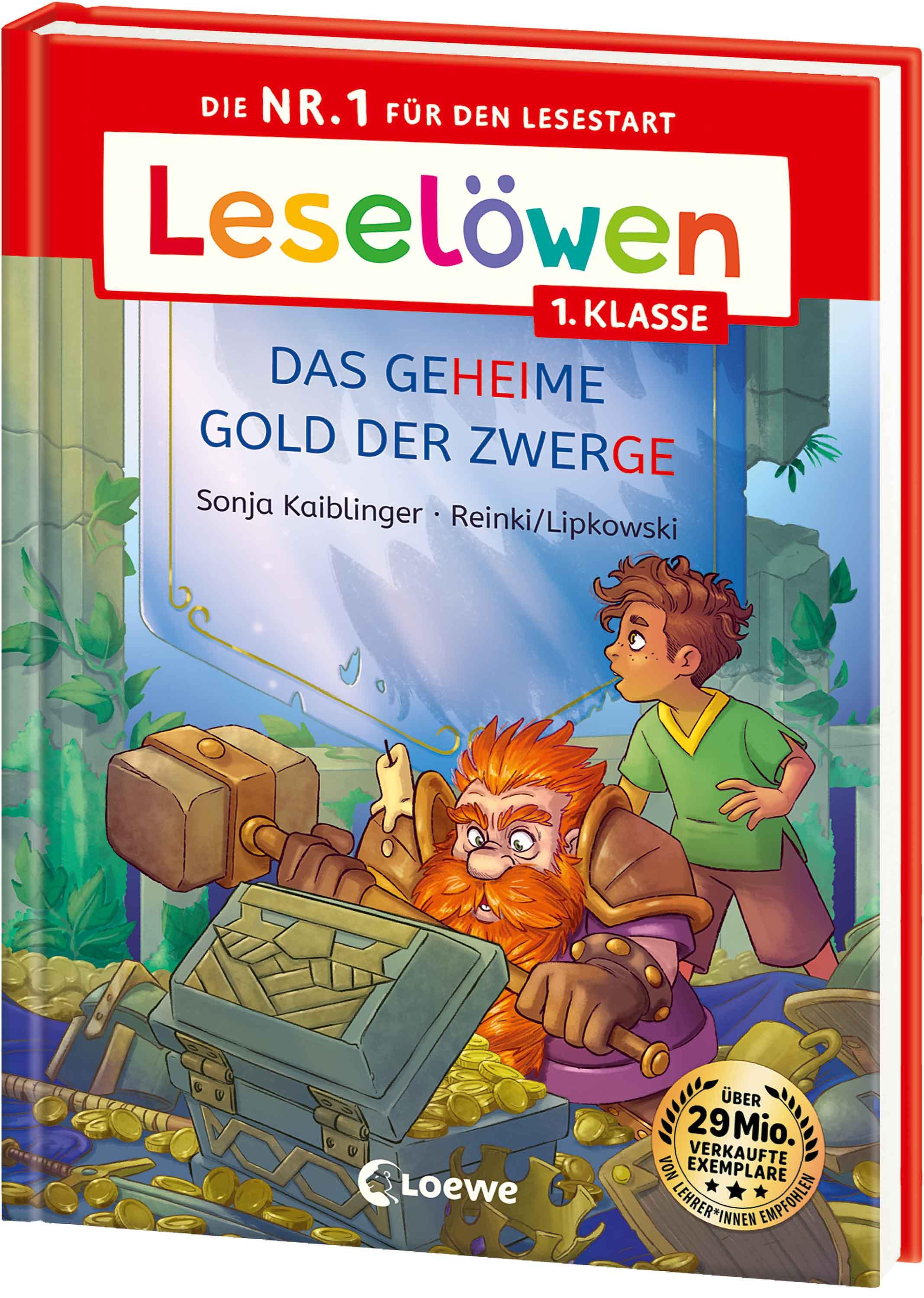 Vorderes Coverbild Leselöwen 1. Klasse - Das geheime Gold der Zwerge (Großbuchstabenausgabe)