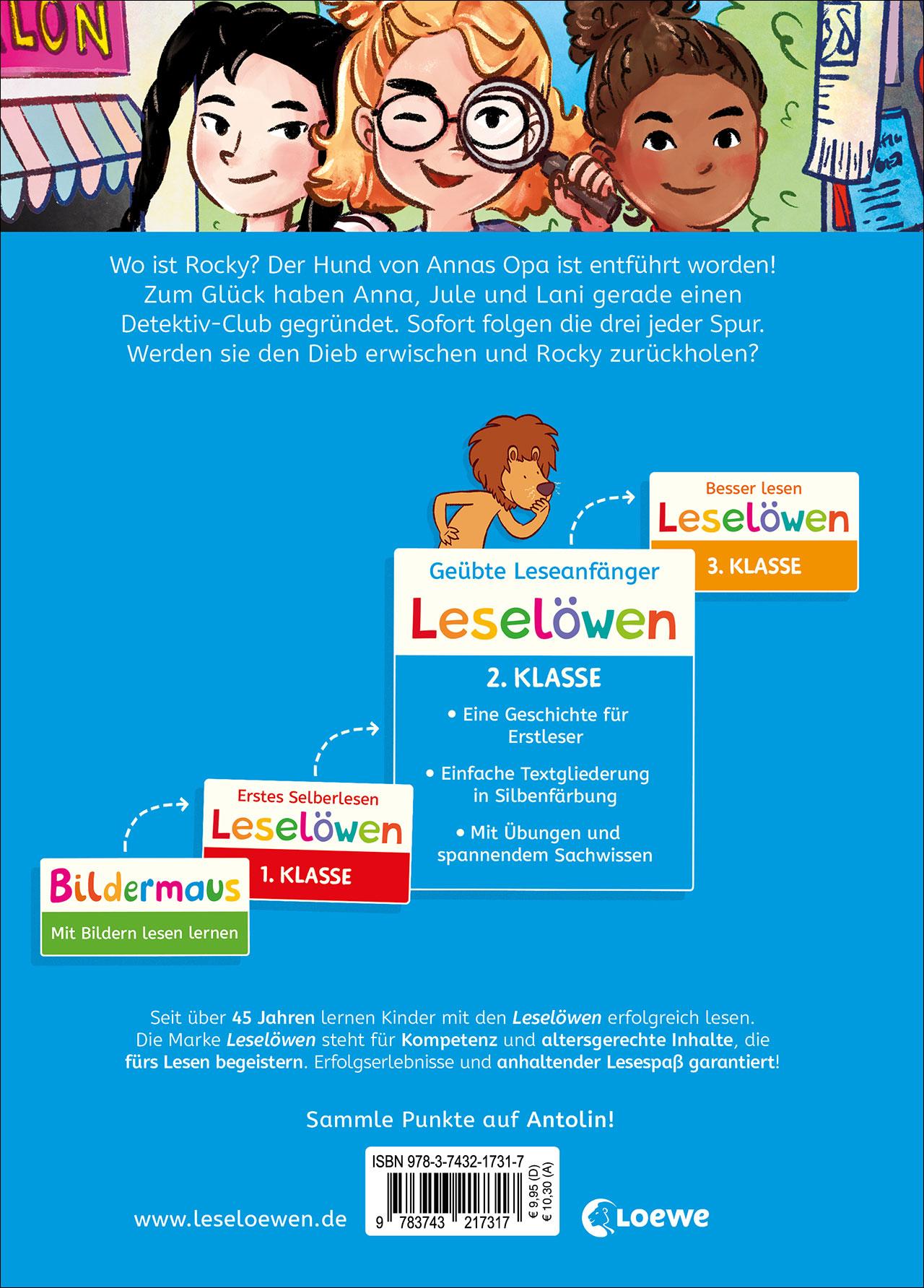 Rückseitencover Leselöwen 2. Klasse - Der Club der Mädchen-Detektive