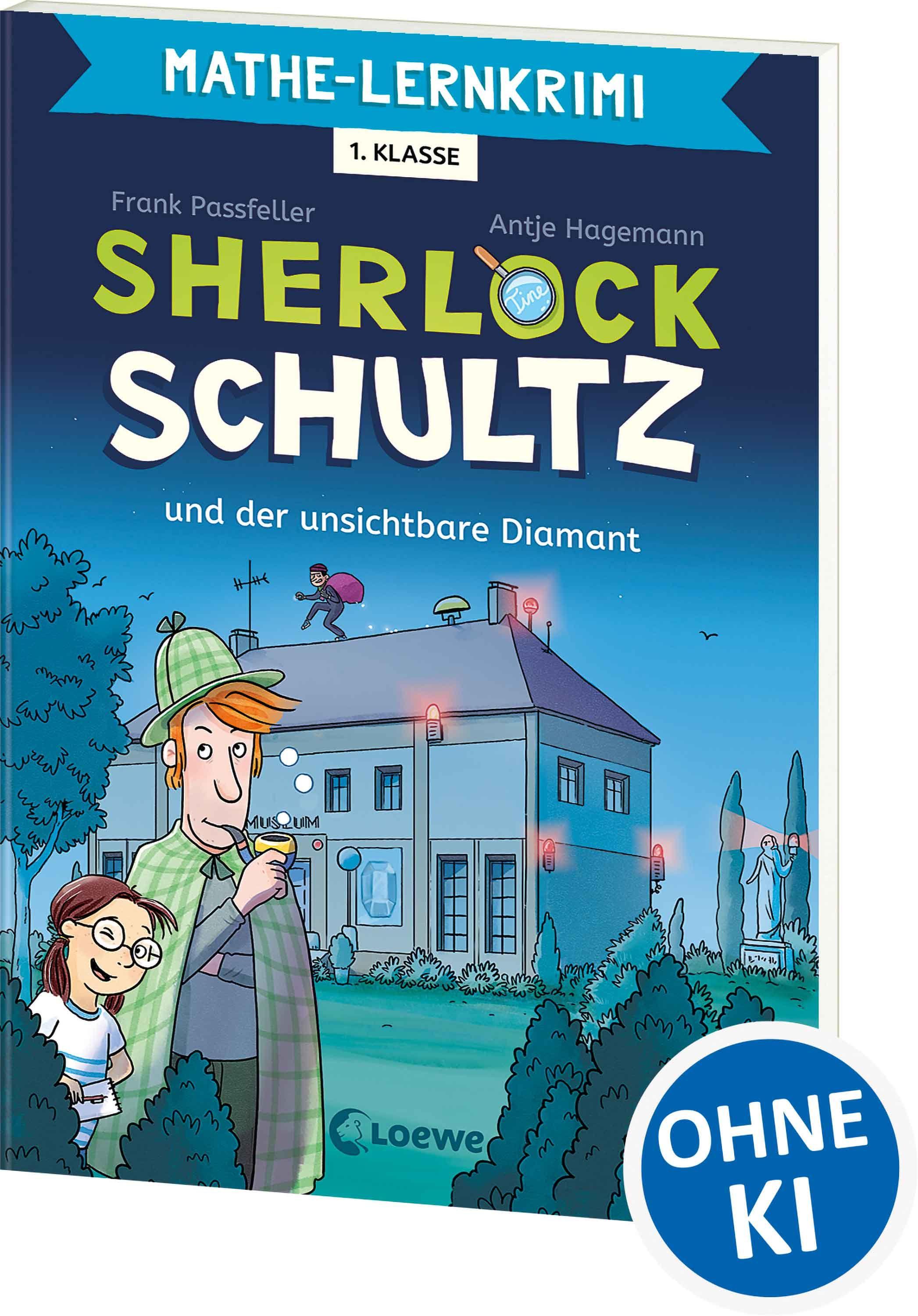 Vorderes Coverbild Mathe-Lernkrimi - Sherlock Schultz und der unsichtbare Diamant