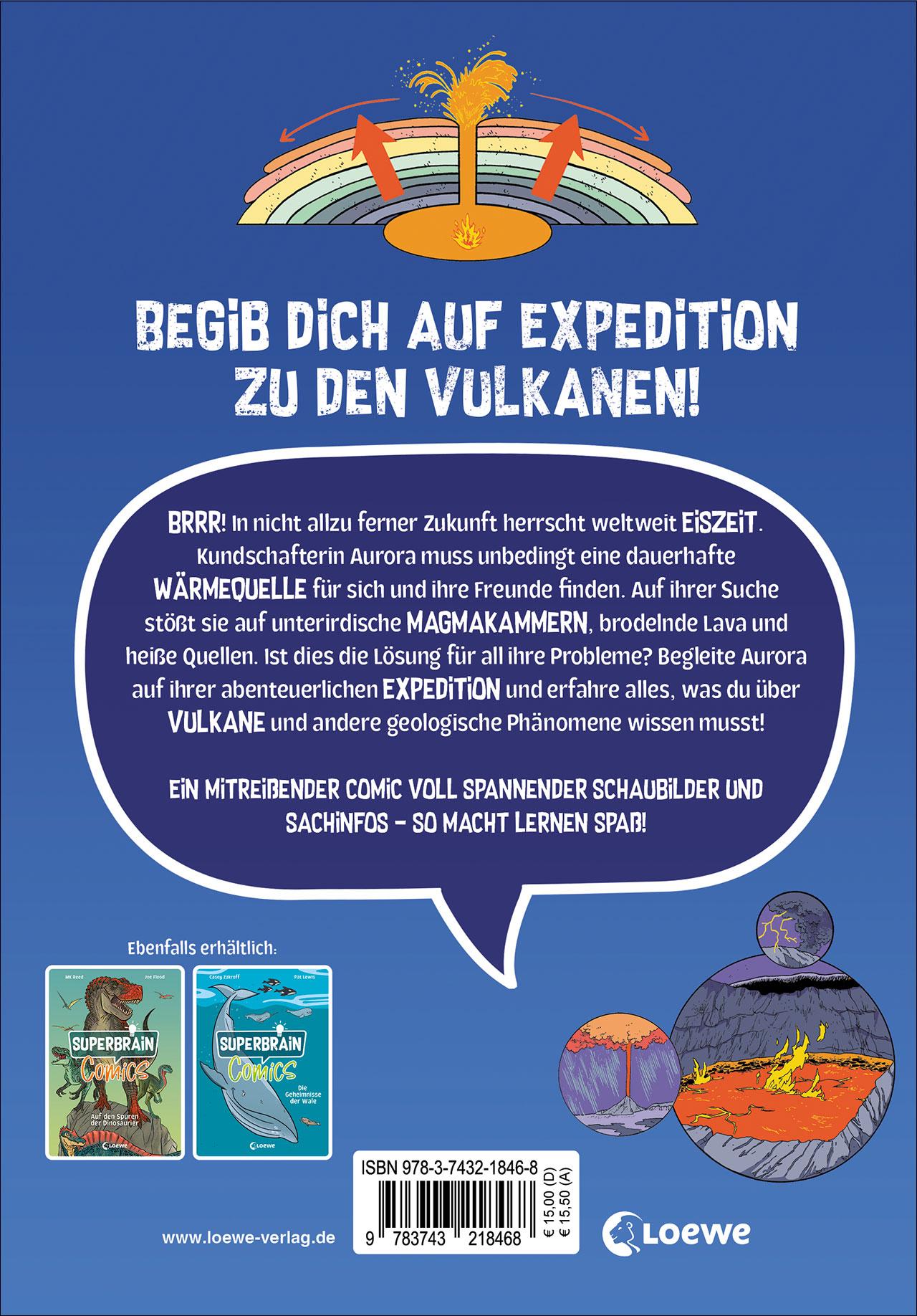 Rückseitencover Superbrain-Comics - Abenteuer Vulkane