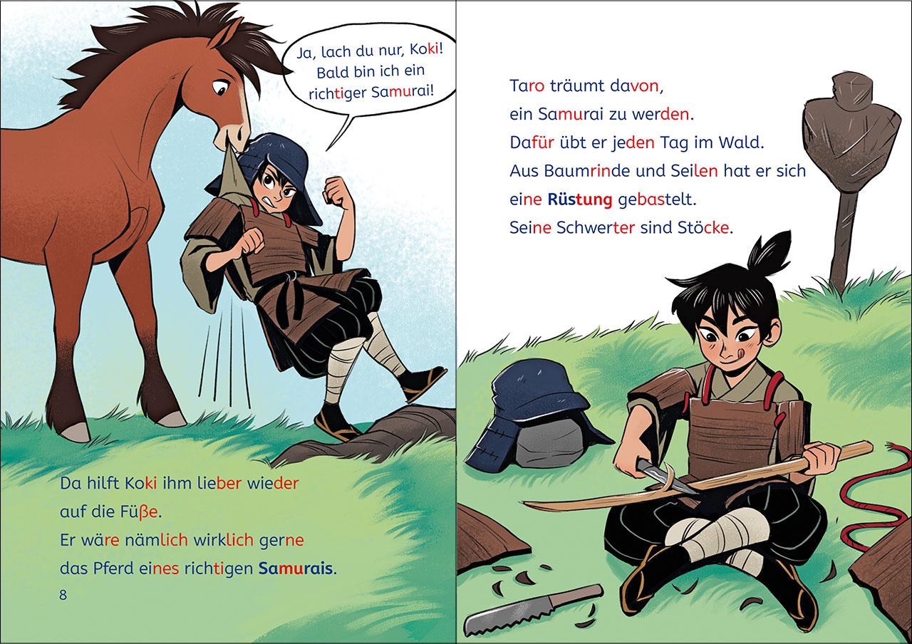 Beispielinhalt (Bild) Leselöwen 2. Klasse - Die Samurai retten den Kaiser