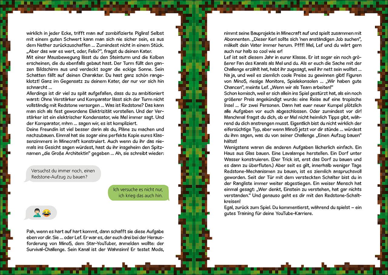 Beispielinhalt (Bild) Der Minecraft Code (Band 1) - Flucht aus dem Würfel-Gefängnis