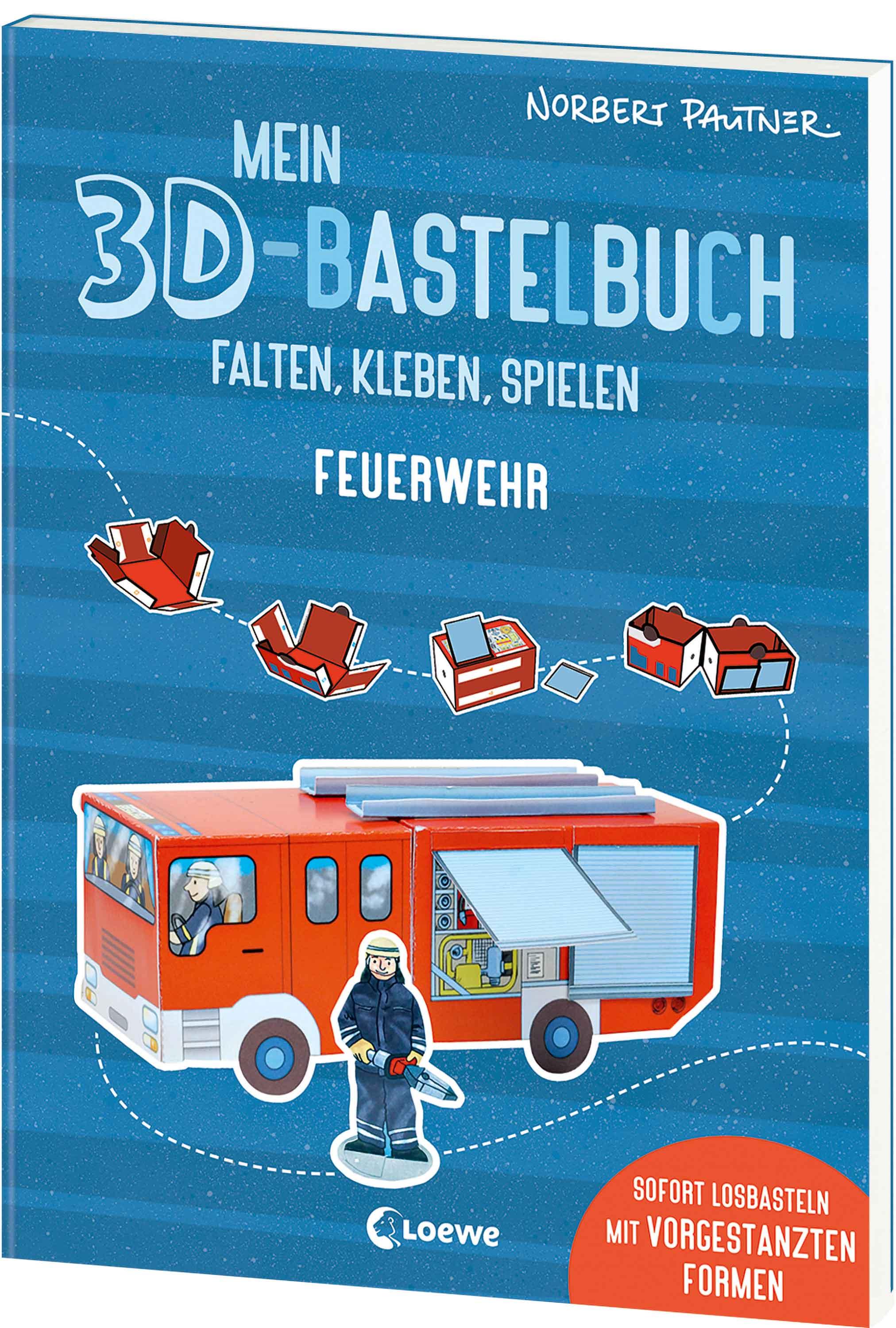 Vorderes Coverbild Mein 3D-Bastelbuch - Falten, kleben, spielen - Feuerwehr