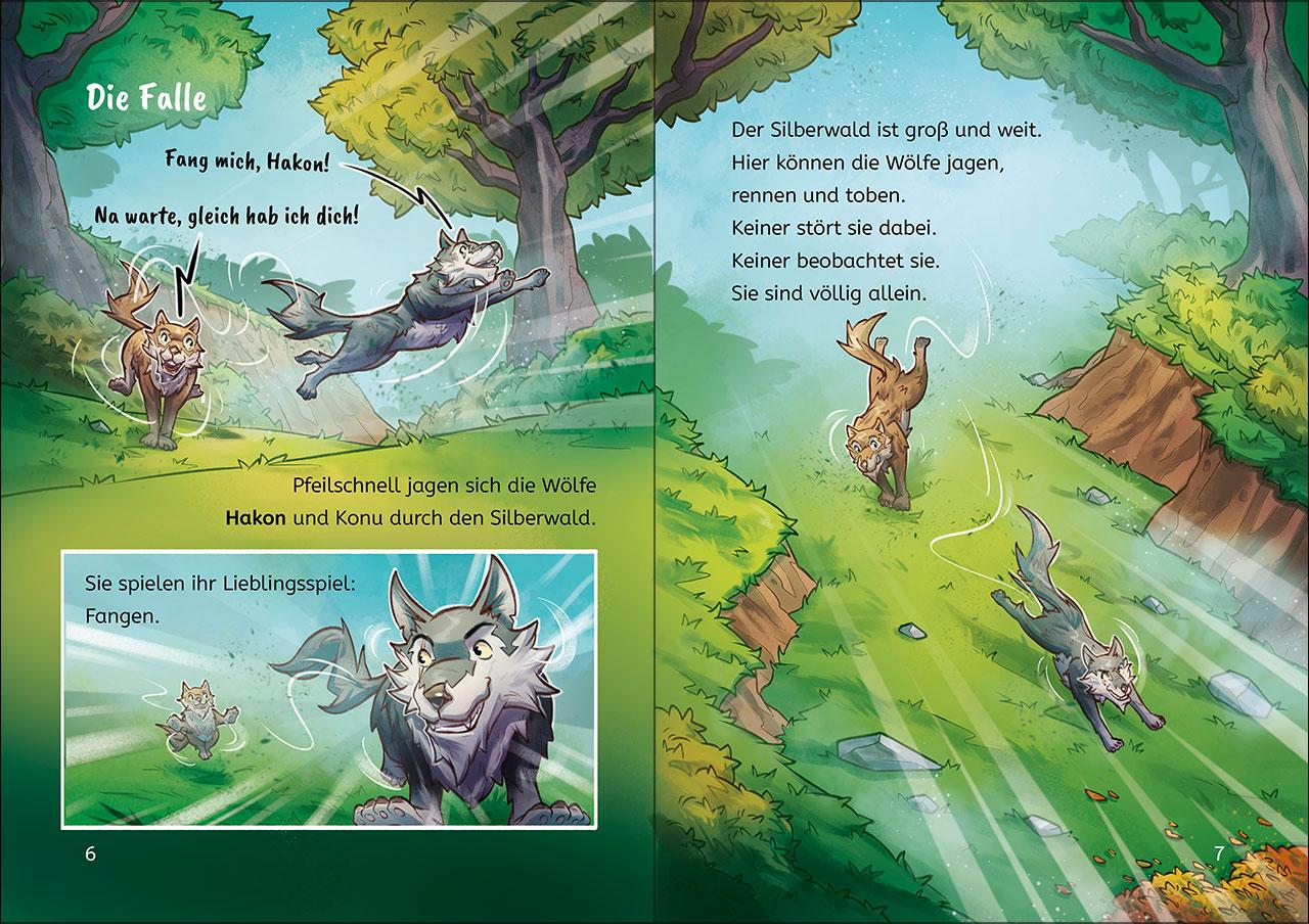 Beispielinhalt (Bild) Leselöwen 3. Klasse - Das Duell der Wölfe