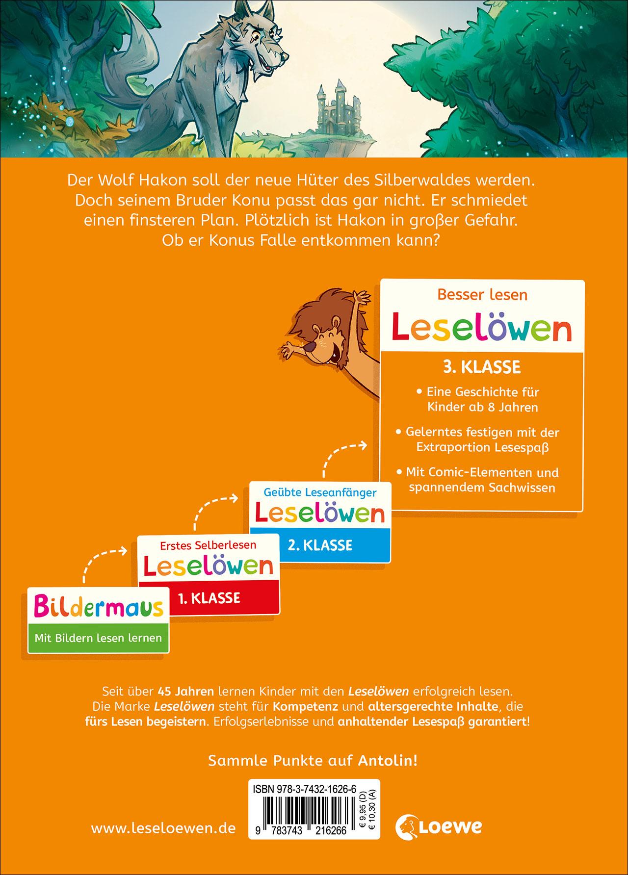 Rückseitencover Leselöwen 3. Klasse - Das Duell der Wölfe