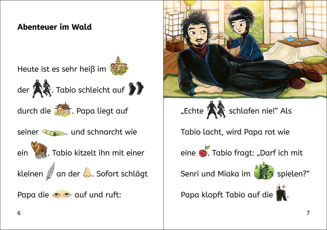 Beispielinhalt (Bild) Bildermaus - Abenteuer mit den Ninjas