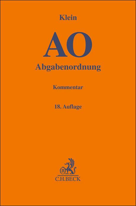 Vorderes Coverbild Abgabenordnung. AO