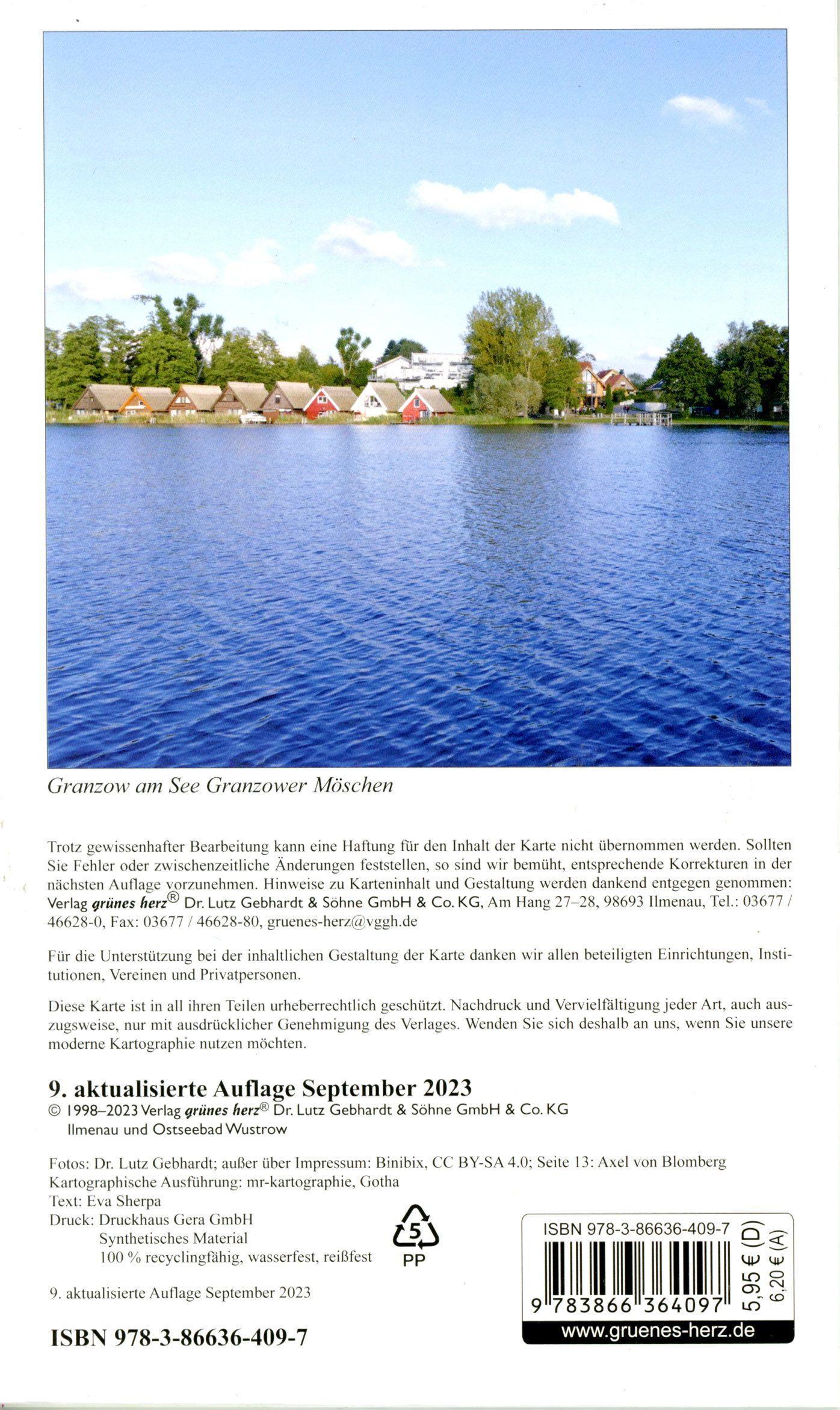 Beispielinhalt (Bild) Rad-, Wander- und Gewässerkarte Mirow - von der Müritz zum Pälitzsee mit Eiszeitroute