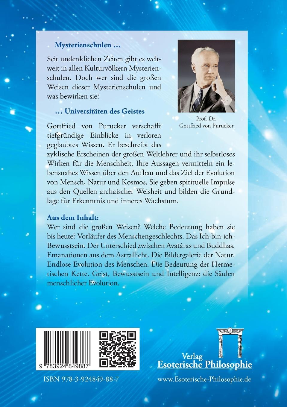 Rückseitencover Mysterienschulen - Leuchtfeuer des Geistes