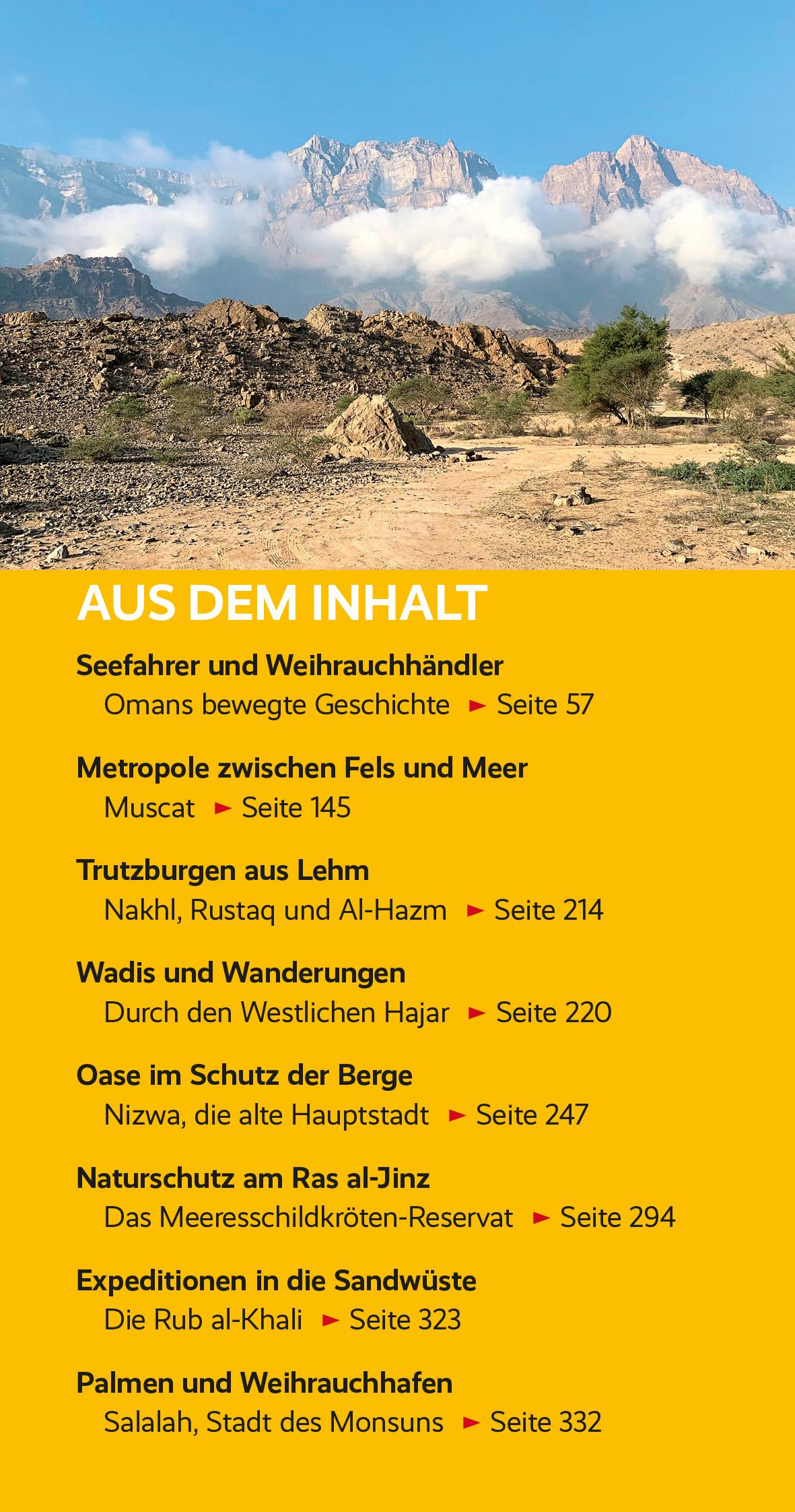 Beispielinhalt (Bild) TRESCHER Reiseführer Oman