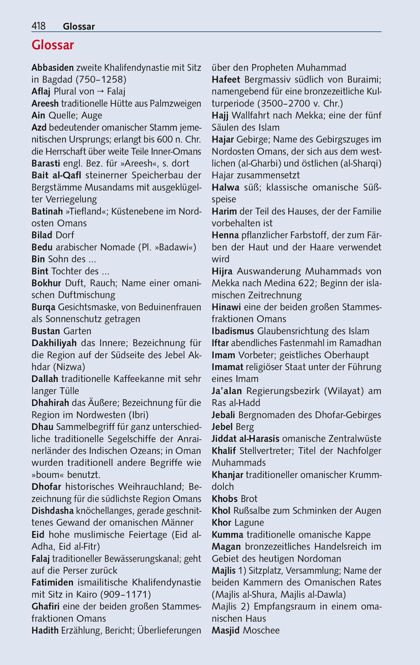 Beispielinhalt (Bild) TRESCHER Reiseführer Oman