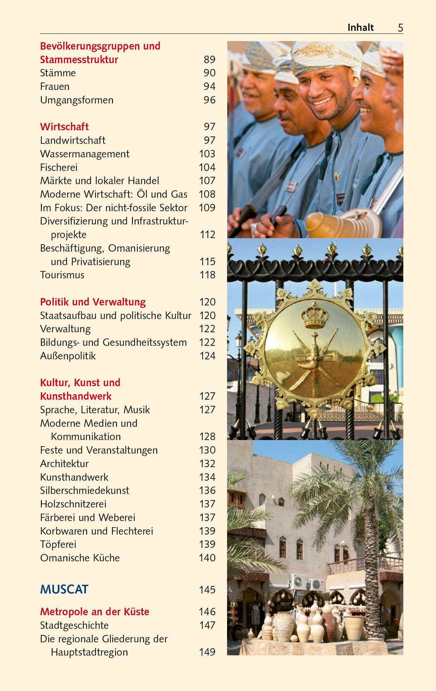 Beispielinhalt (Bild) TRESCHER Reiseführer Oman