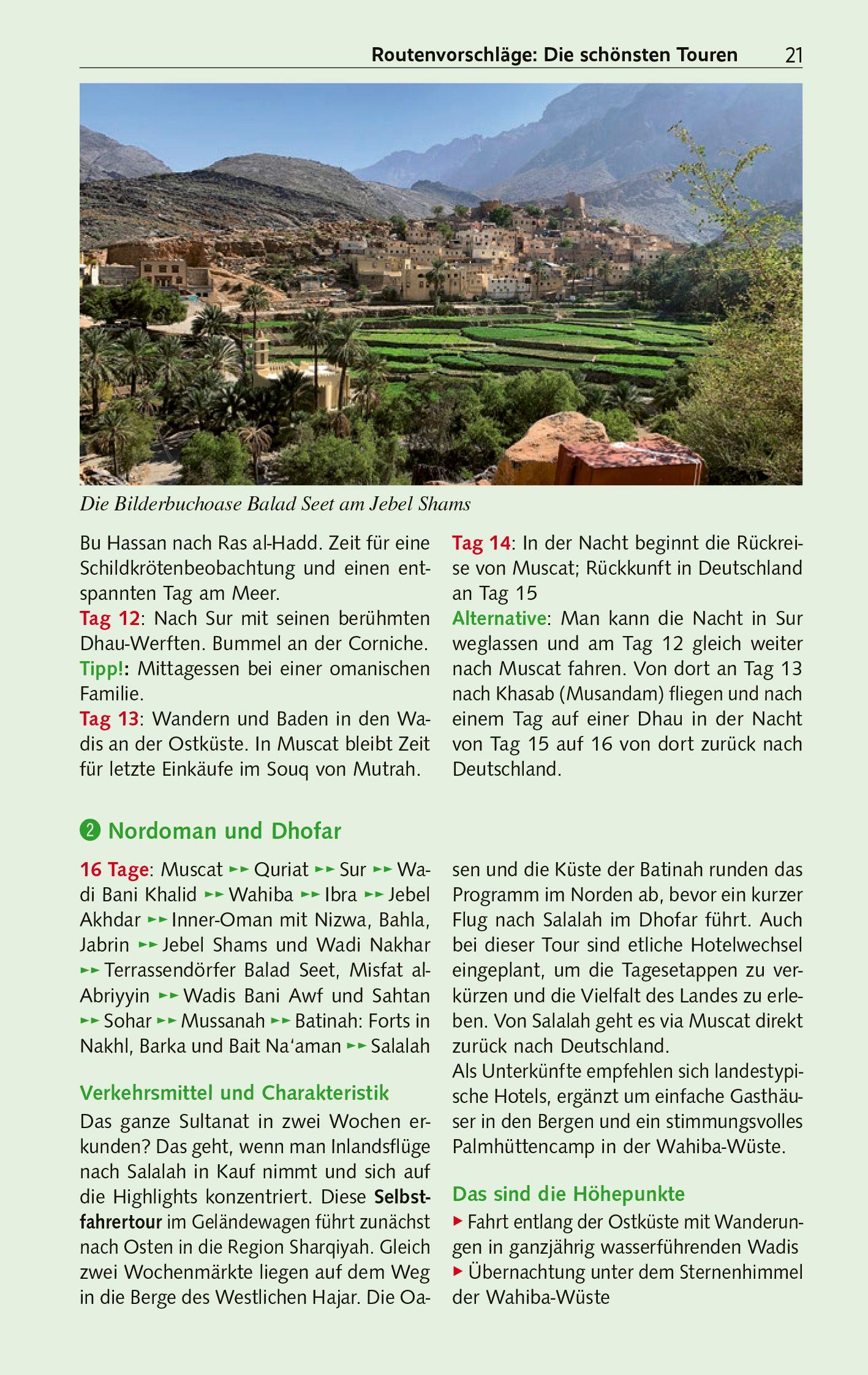 Beispielinhalt (Bild) TRESCHER Reiseführer Oman