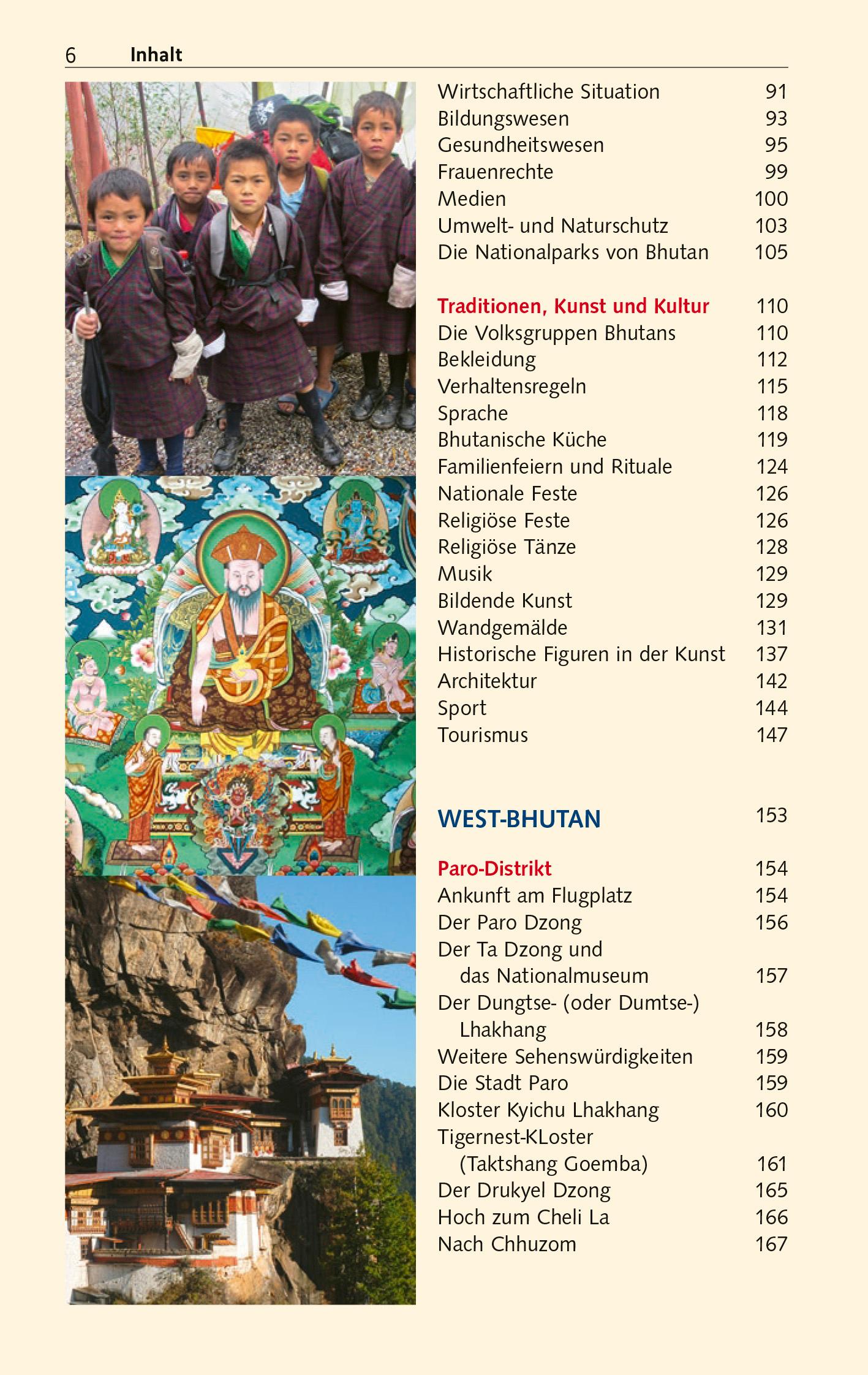 Beispielinhalt (Bild) TRESCHER Reiseführer Bhutan