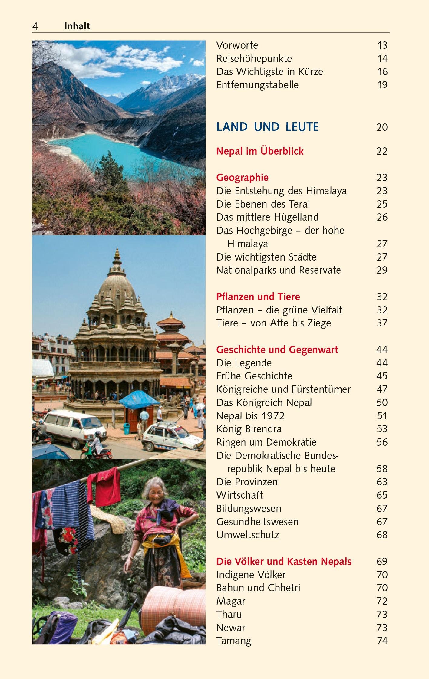 Beispielinhalt (Bild) TRESCHER Reiseführer Nepal