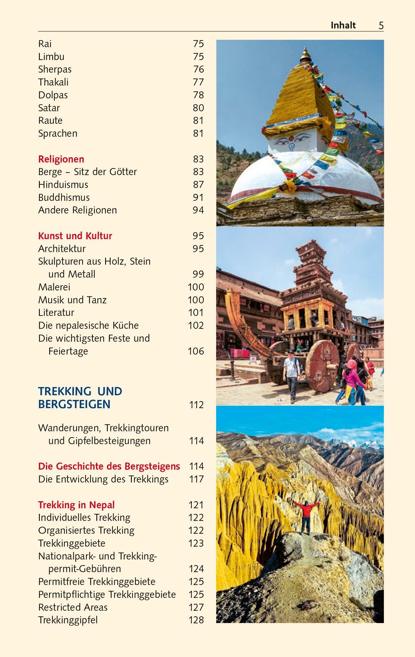 Beispielinhalt (Bild) TRESCHER Reiseführer Nepal