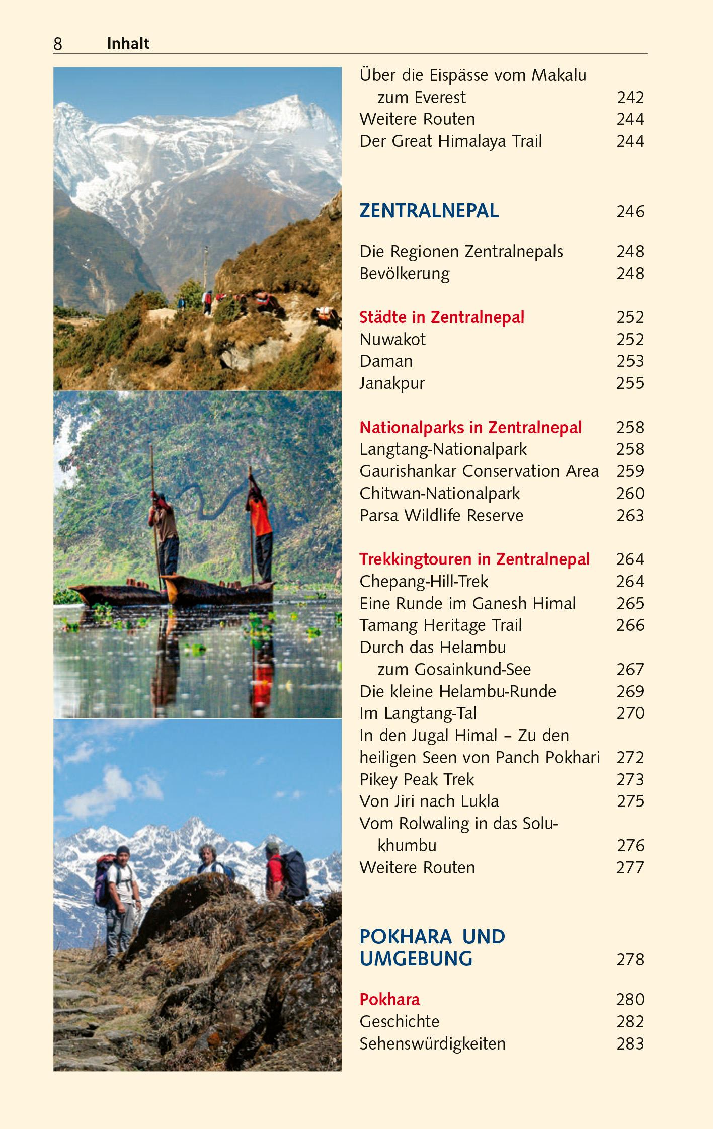 Beispielinhalt (Bild) TRESCHER Reiseführer Nepal