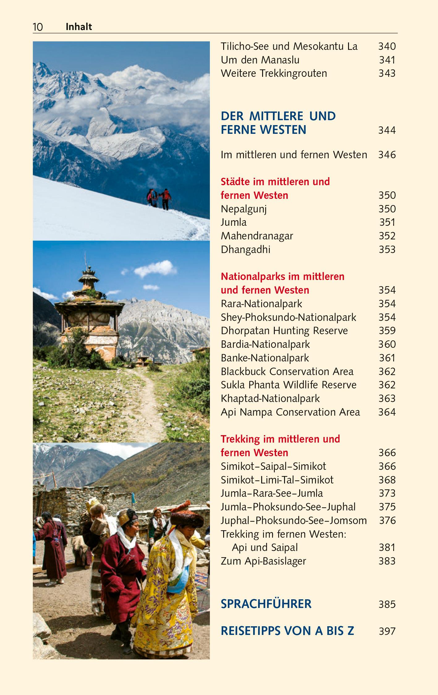 Beispielinhalt (Bild) TRESCHER Reiseführer Nepal
