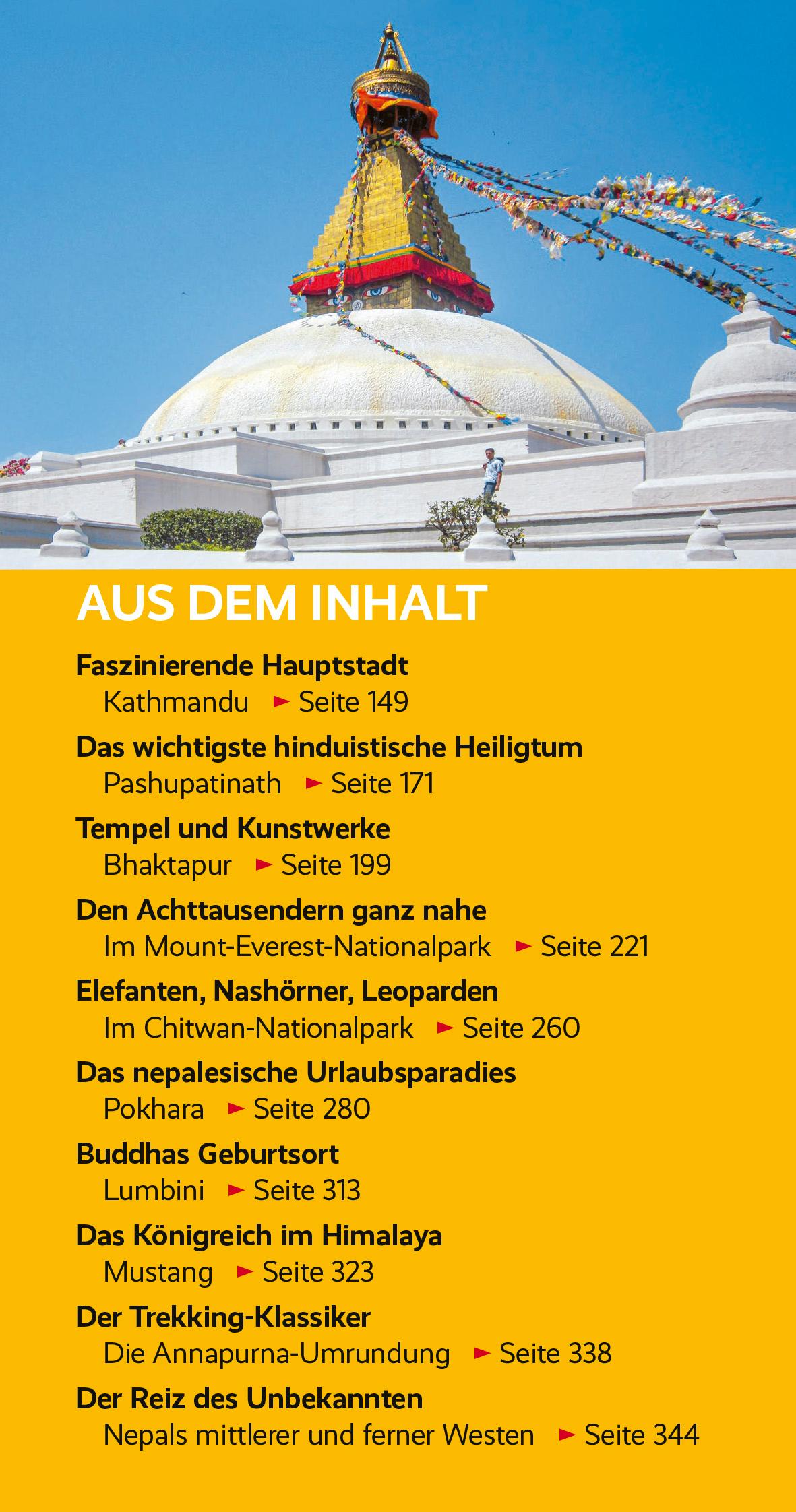 Beispielinhalt (Bild) TRESCHER Reiseführer Nepal