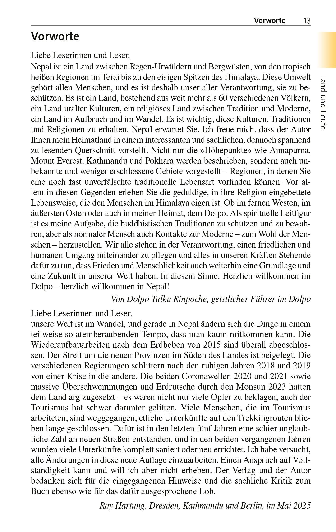Beispielinhalt (Bild) TRESCHER Reiseführer Nepal