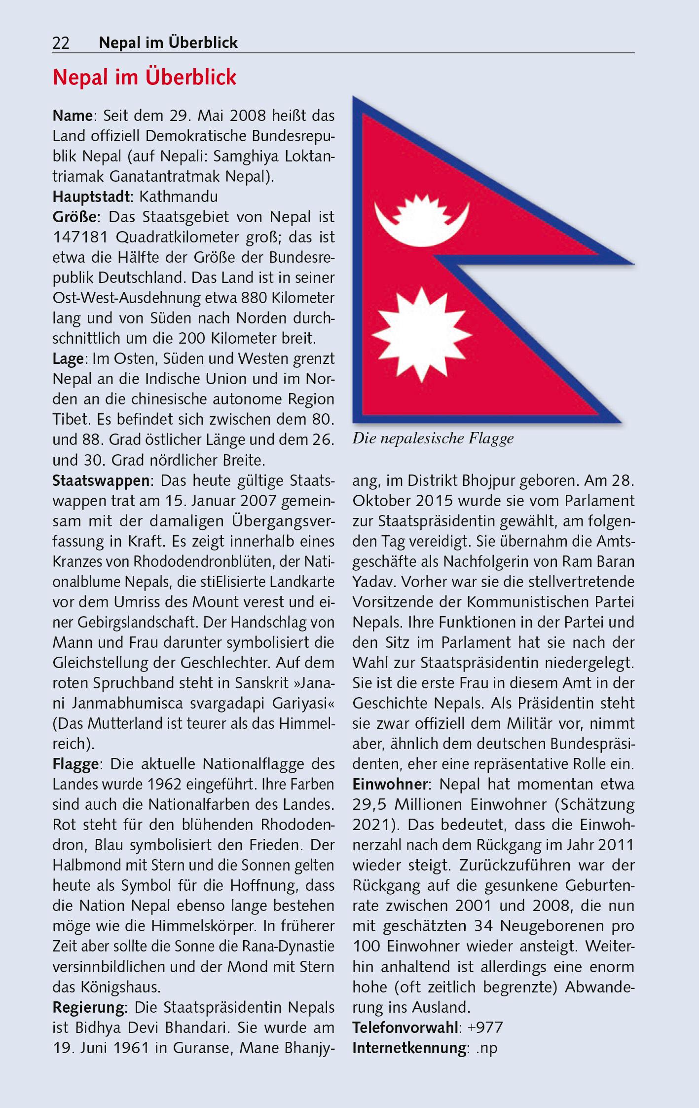 Beispielinhalt (Bild) TRESCHER Reiseführer Nepal